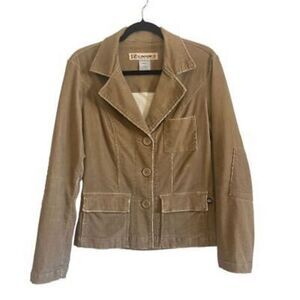 Z‎ Cavaricci Vintage Y2K Womens Corduroy Jacket S Brown Slim Fit 90's Academia